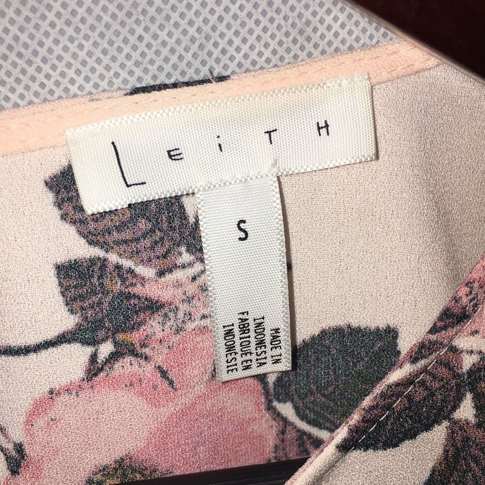 Leith Pink Floral Long Sleeve Tunic Top / Mini Dress | Size S - Picture 3 of 7